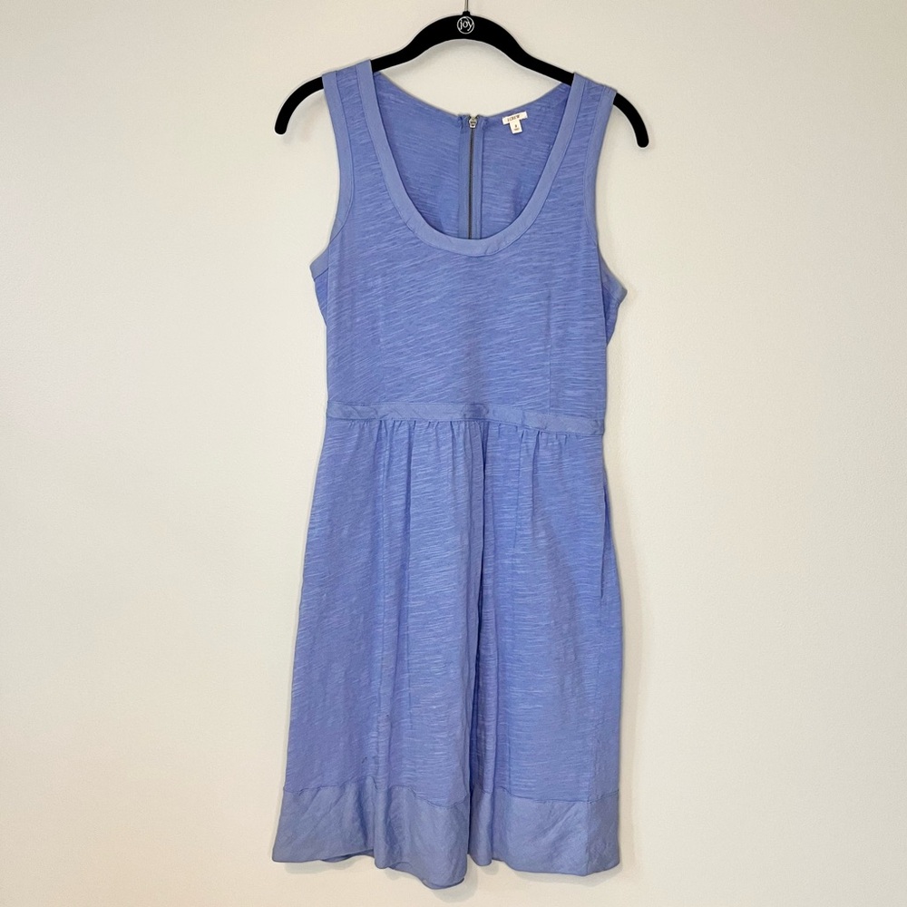 J.Crew Jersey Sleeveless Fit Flare Dress in Periwinkle Blue